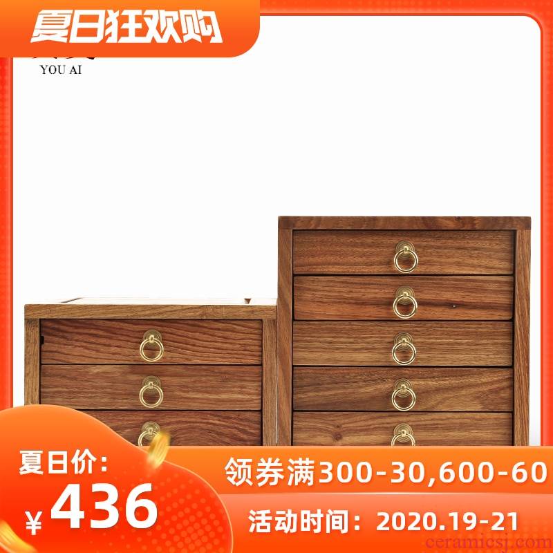 Love and multilayer puer tea box of kung fu tea caddy fixings tea tray by the pear wood tea tray tea accessories
