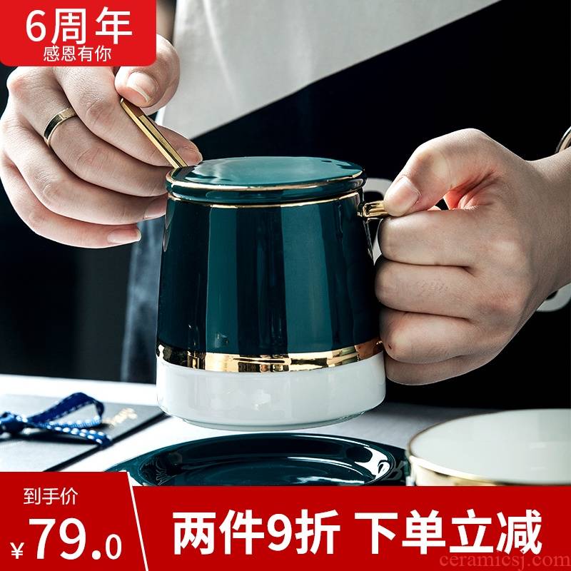 Coffee mugs cup suit European contracted household small key-2 luxury creative keller of Coffee cup dish