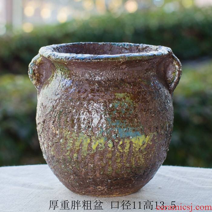 Manual creative large through thick pockets tao old high running style restoring ancient ways the plants more meat flowerpot ceramic wholesale