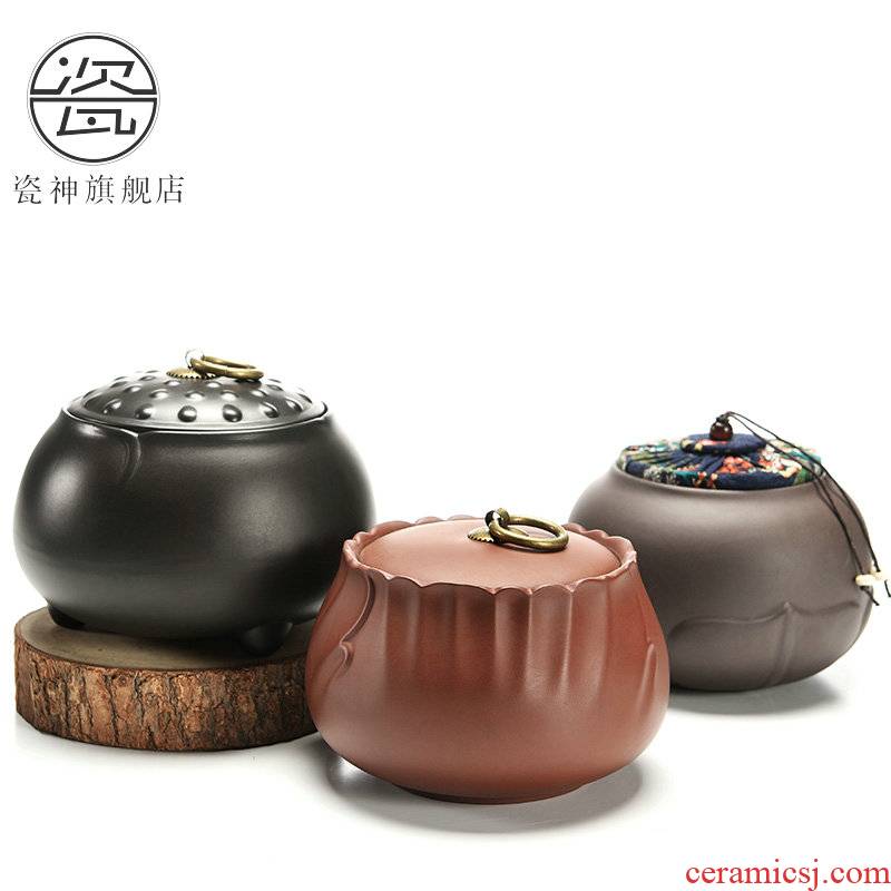 Porcelain god violet arenaceous caddy fixings seal pot size warehouse candy store content box wake receives ceramics pu 'er tea pot