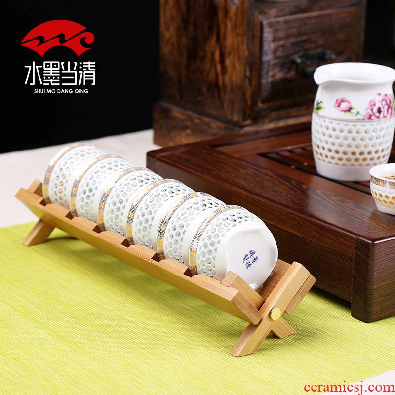 Tea is the Tea taking with zero portable bamboo wood, cool beverage holder cup Tea tray sample Tea cup receive drop furnishing articles