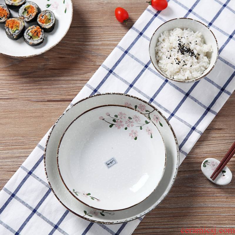 Jingdezhen dish dish dish Japanese household ceramics glaze color creative soup plate under FanPan fruit bowl of 6.5/8 of an inch