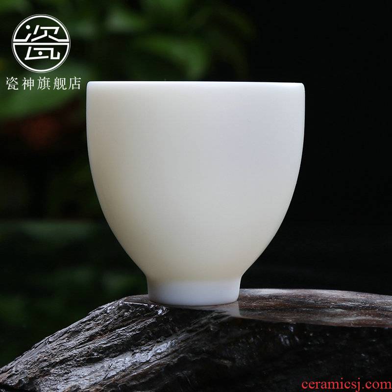 Porcelain god suet white jade Porcelain ceramic cups undressed ore unglazed big sample tea cup single CPU kung fu tea tea masters cup