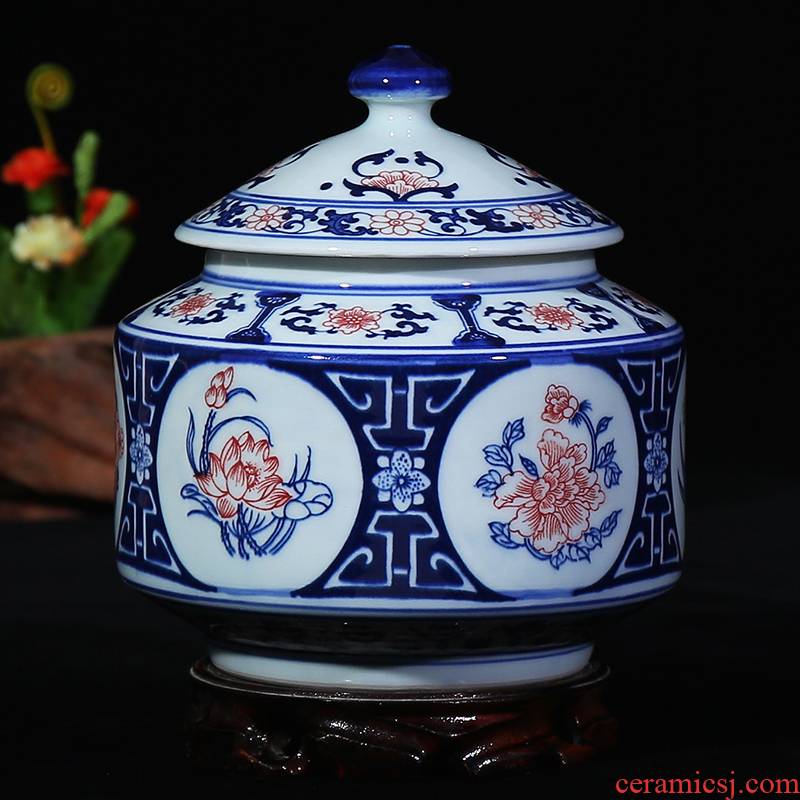 Jingdezhen ceramic youligong storage canister caddy fixings seal can candy as cans sitting room place, household act the role ofing is tasted