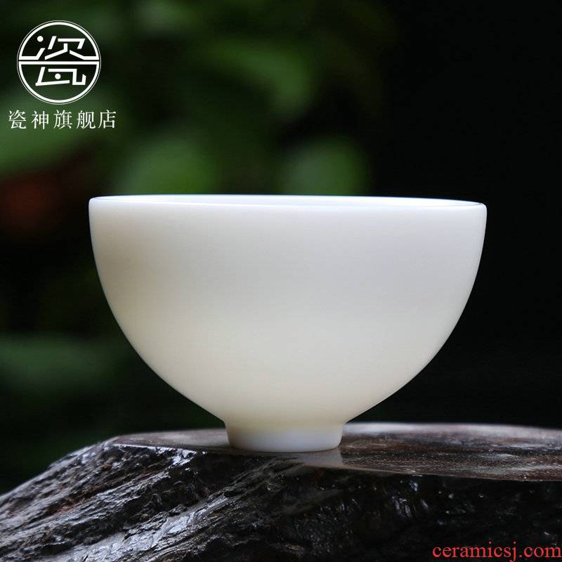 Porcelain god suet white marble manually Porcelain ceramic undressed ore sample tea cup single cup white Porcelain cups kung fu tea masters cup