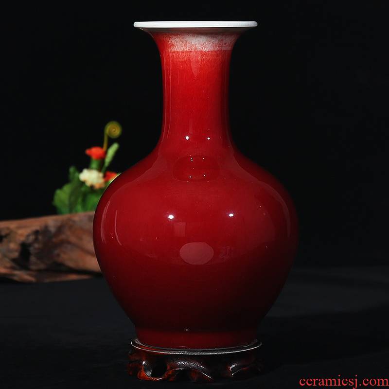 The Art of jingdezhen chinaware up, up with red floret bottle household act the role ofing is tasted furnishing articles sitting room decoration arts and crafts