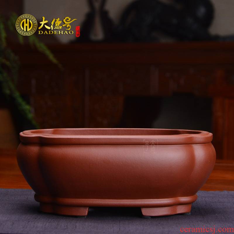 Haitang flowers purple sand flowerpot flower pot contracted fine ceramics, fleshy Chinese wind, green potted bonsai pot room