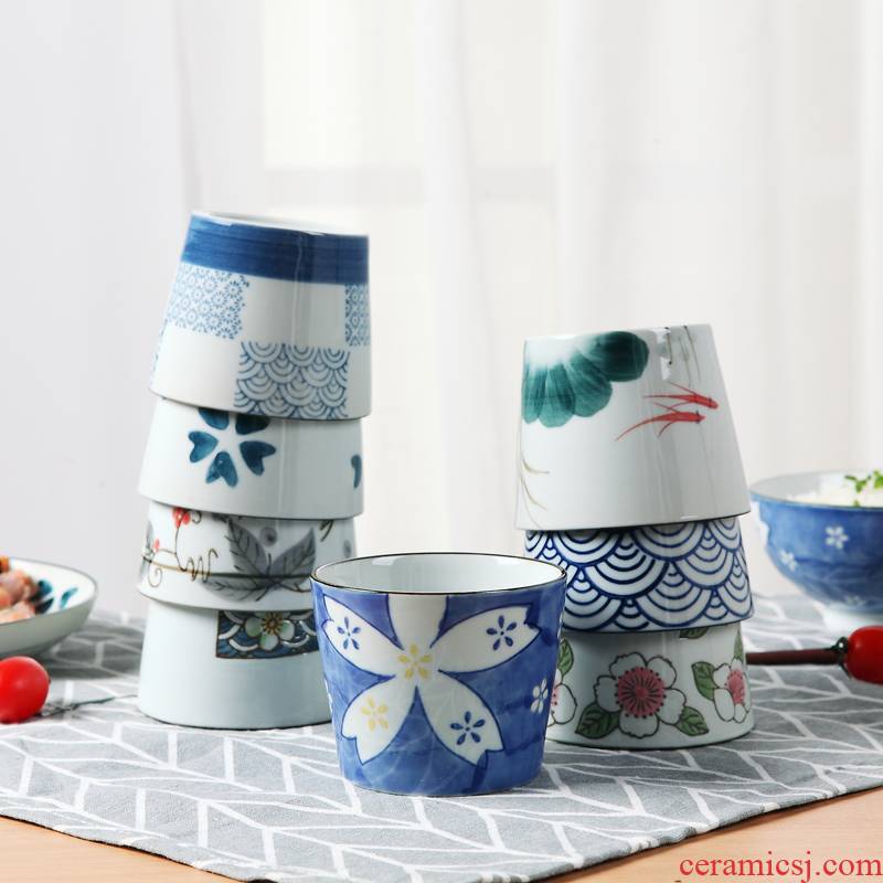 Jingdezhen mark under glaze color porcelain cup tea set household Japanese kung fu feng ultimately responds cup tea cups