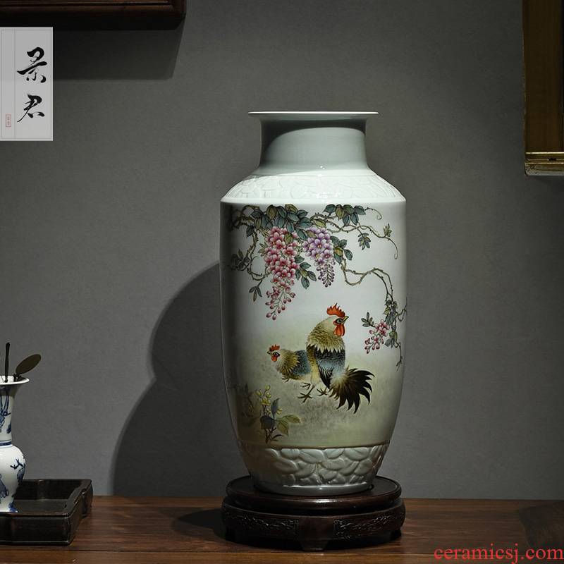 Jingdezhen hand - made pastel barrels bottle master porcelain vase furnishing articles sitting room adornment flower arranging ceramic flower vases