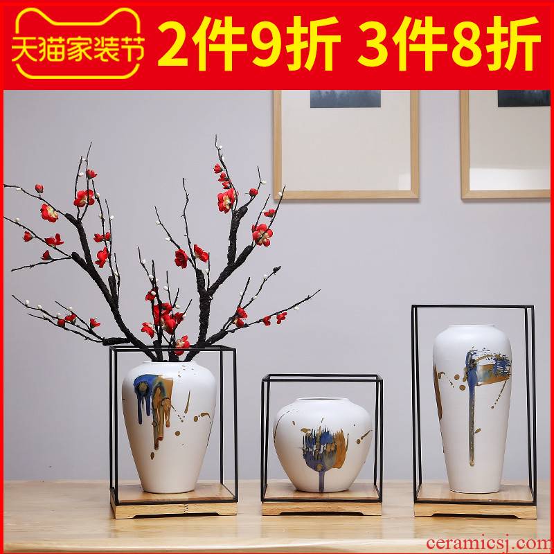 Jingdezhen ceramics vase Chinese style is I sitting room manual creative furnishing articles flower arrangement craft white suit
