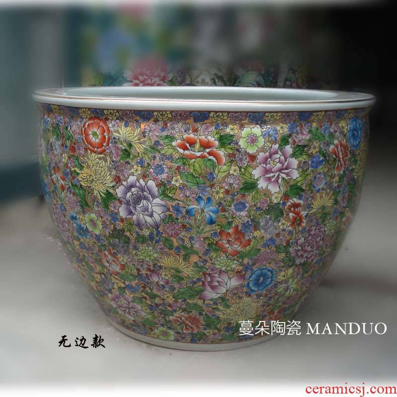 Jingdezhen manual pastel painting peony vats over porcelain art display VAT wealth and key-2 luxury