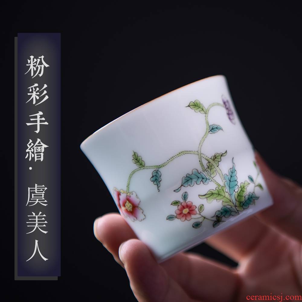 24 is pastel hand - made noggin kung fu tea set jingdezhen ceramic cup single CPU single single master