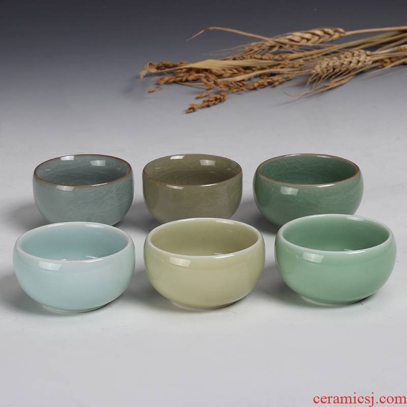 Jia the qing fang longquan celadon ceramic cups master hat cup kung fu tea set spare parts cup sample tea cup