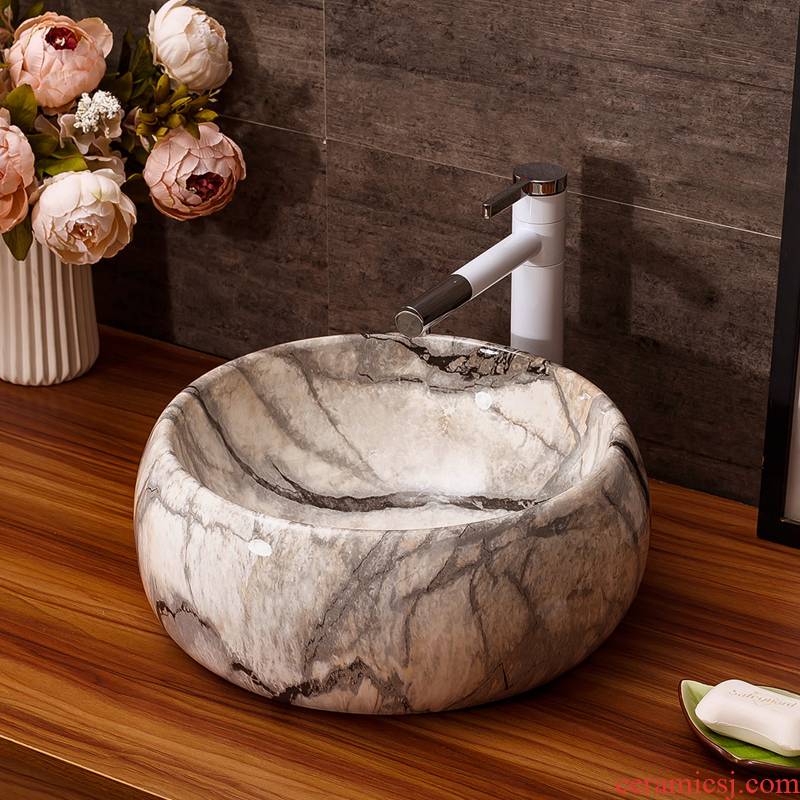 Ceramic art stage basin of household toilet lavabo marble basin Europe type restoring ancient ways the lavatory on stage