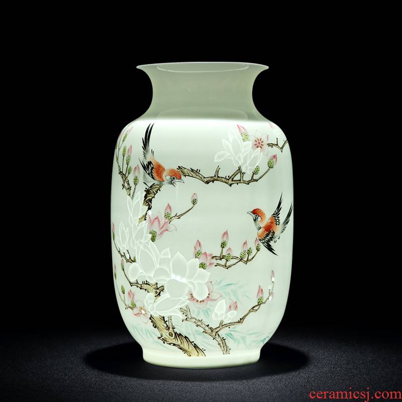 Jingdezhen ceramic vase decoration furnishing articles Chinese style is I and contracted sitting room small and pure and fresh and exquisite porcelain arts and crafts