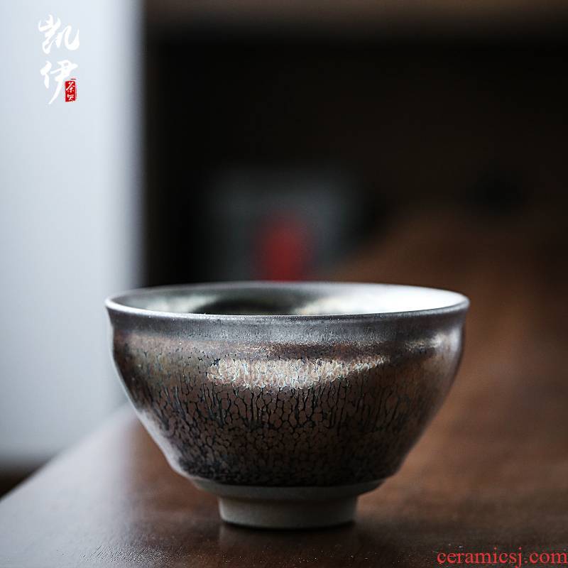 Jianyang undressed ore gold spot built by hand lamp that host personal kung fu tea cup, single glass ceramic cups to build one sample tea cup