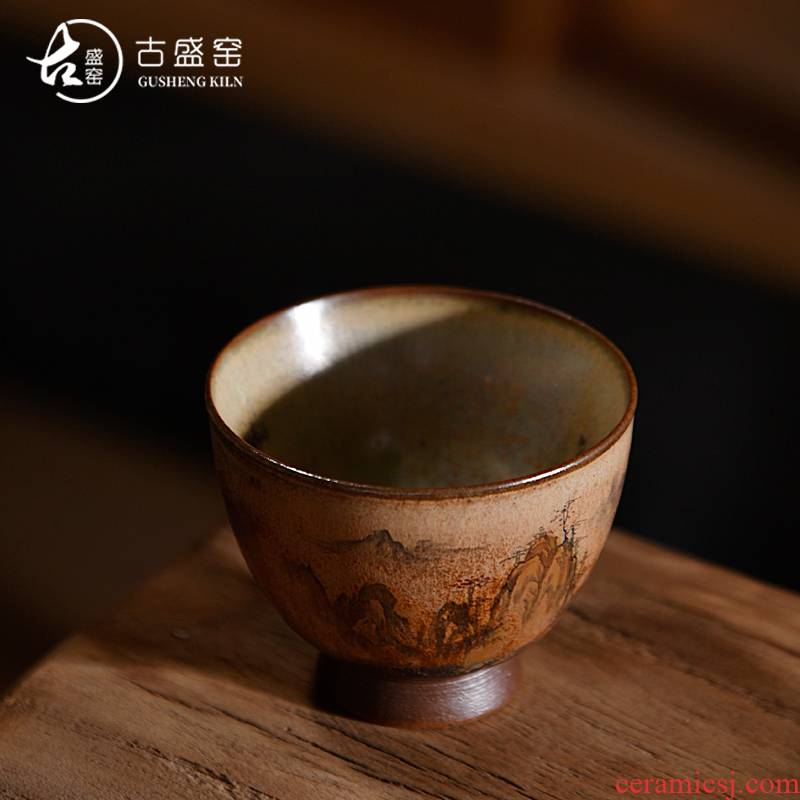 Ancient sheng wood up up change sample tea cup single CPU jingdezhen hand - made master cup personal cup creative tea cups
