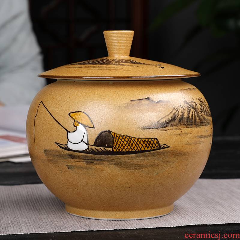 Pure manual jingdezhen ceramic tea pot large seal pot moistureproof scented tea tea pu 'er tea packaging box