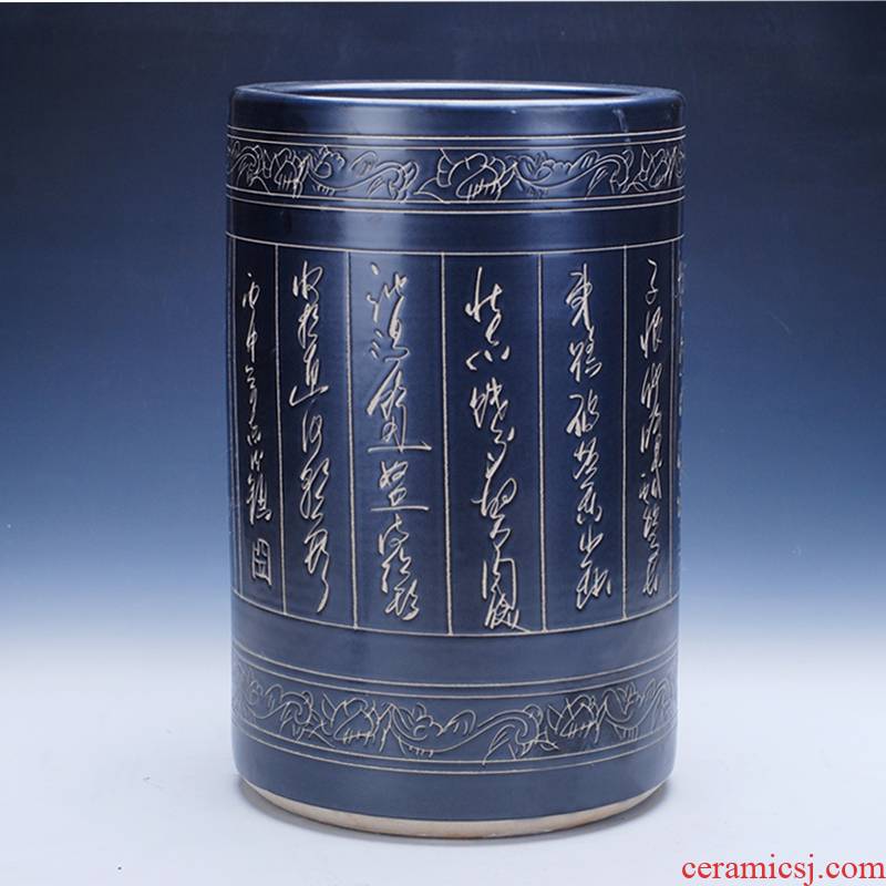 378 jingdezhen ceramic sculptures quiver poetry painting and calligraphy calligraphy and painting scroll painting cylinder cylinder cylinder tube of large umbrella vase