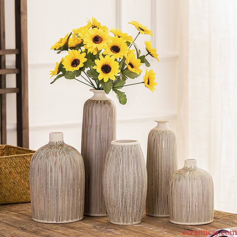 Dried flowers to decorate household act the role ofing is tasted furnishing articles Scandinavian simple ceramic floret bottle of the sitting room TV ark, flower arranging new decoration