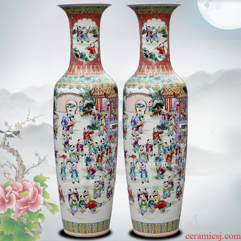 Jingdezhen ceramic hand - made pastel flower arranging the ancient philosophers figure sitting room of large vase household study office furnishing articles