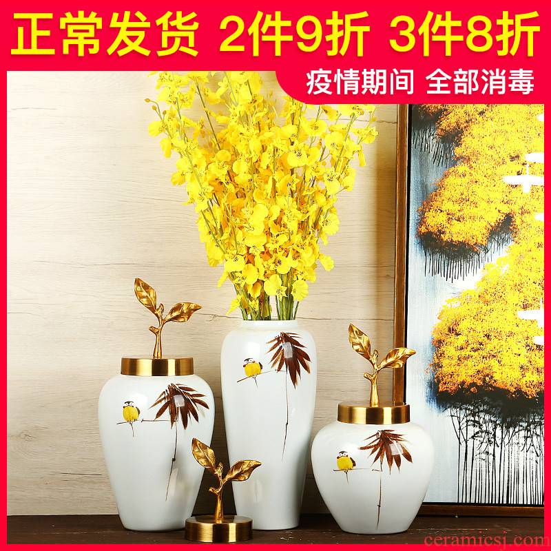Jingdezhen ceramics vase furnishing articles manually new Chinese style suit dry flower arranging flowers I and contracted sitting room arts and crafts