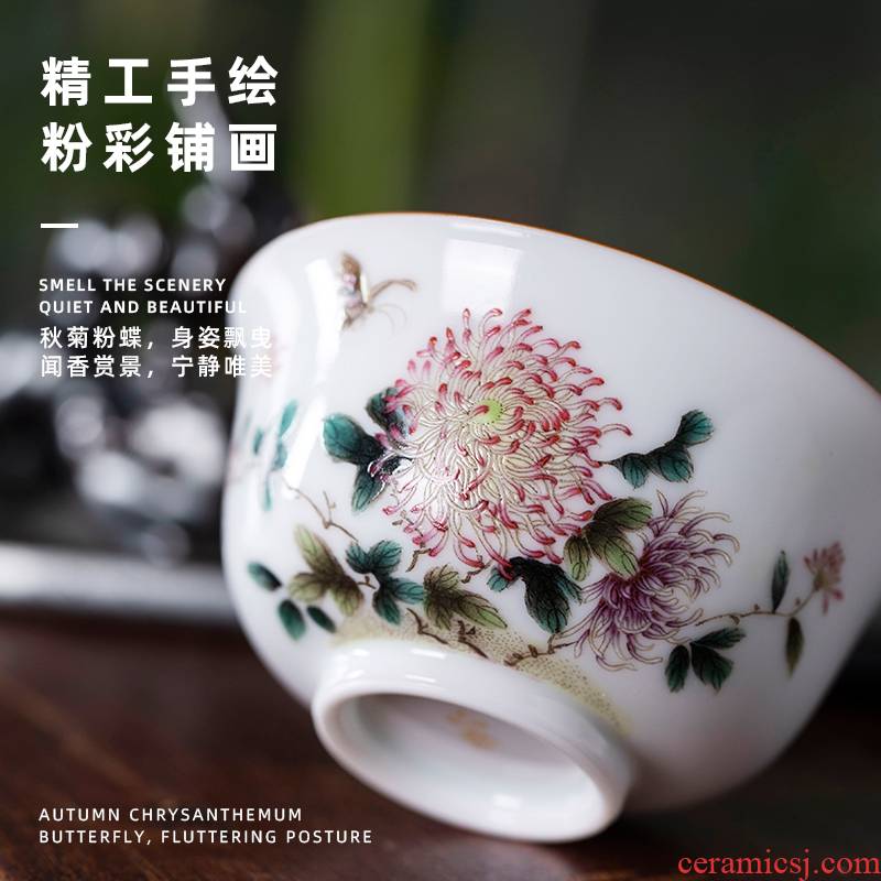 Garden skarn by master cup of pure manual painting kung fu tea cups large single CPU for household use glass ceramic tea set