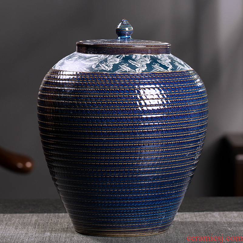 Large caddy fixings ceramic deposit ceramic pot seal storage canned tea tea tea urn storage tanks of the container