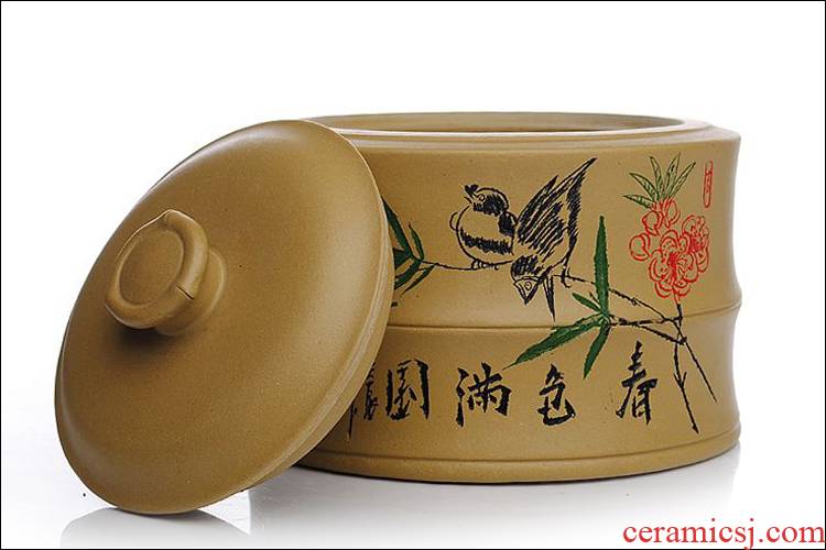 Shadow enjoy save tea pot yixing undressed ore bamboo bamboo violet arenaceous caddy fixings period of pu - erh tea to wake receives the tea urn storage JSBT