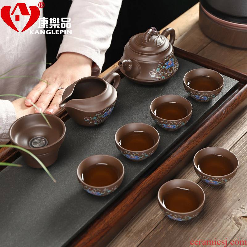 Recreational product of a complete set of yixing it steak small sets of kung fu tea set home office cup tea accessories