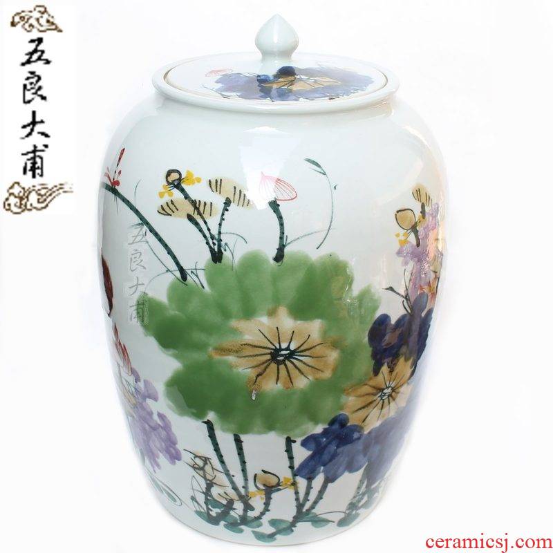 Five good big just 100 jins of jingdezhen ceramic jars jar sealed as cans of autumn lotus checking
