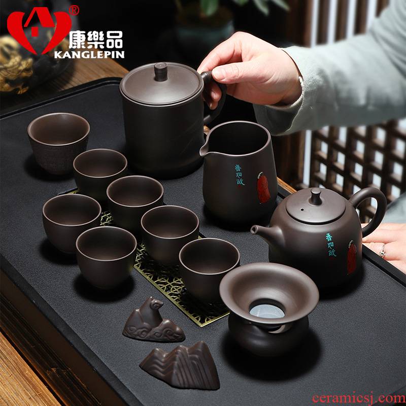 Recreational taste sweet the same kung fu tea pot teapot teacup household contracted tea cups undressed ore purple sand tea set