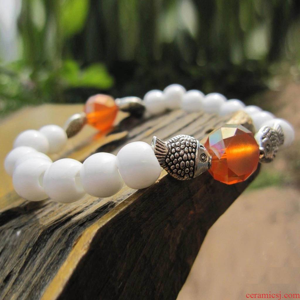 Lovely MiaoYin collocation crystal fish play bead bracelet ceramic bracelet