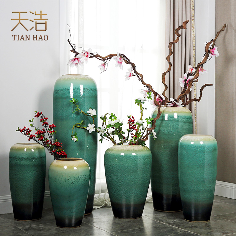 Jingdezhen ceramic new Chinese style of large vases, flower arranging I and contracted Europe type TV ark, sitting room adornment is placed
