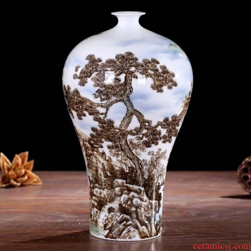 Jingdezhen ceramic hand - made guest - the greeting pine mesa floret bottle home sitting room study office furnishing articles of handicraft