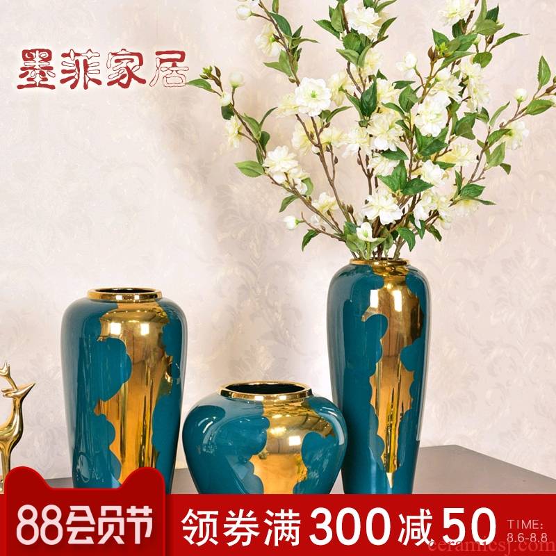 Light furnishing articles sitting room key-2 luxury vase flower arranging ceramic new Chinese American modern home decoration of TV ark, wine porch