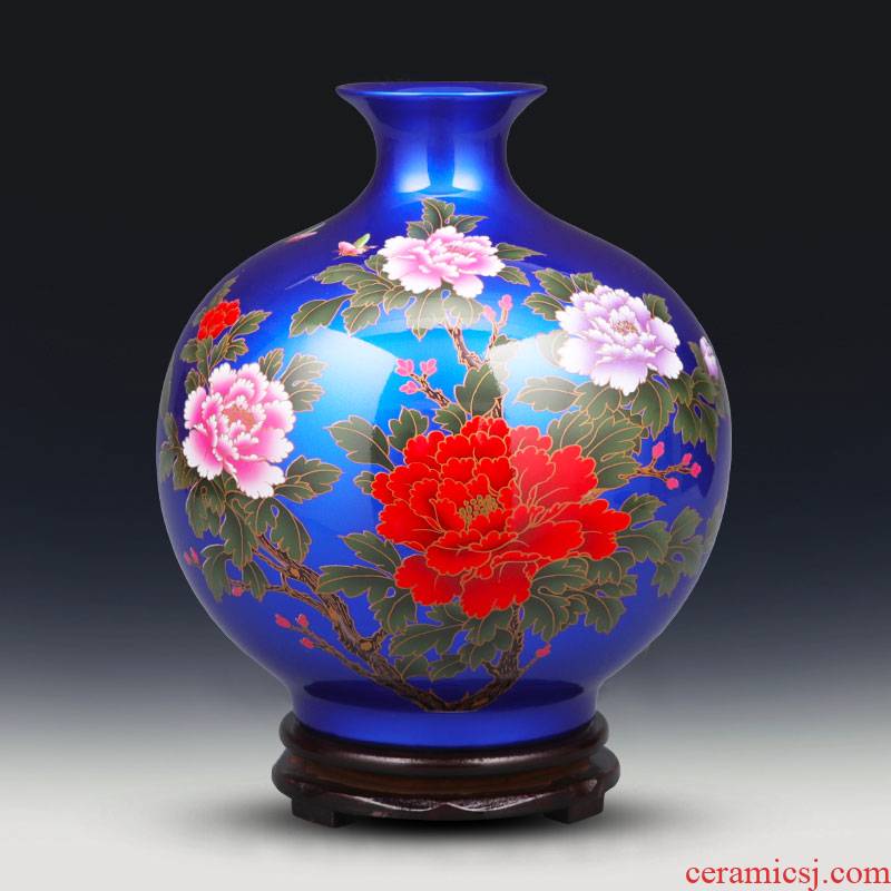 Jingdezhen ceramics glaze crystal vase furnishing articles flower arranging the modern Chinese style household wine sitting room adornment ornament