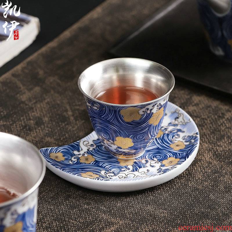 Enamel playmates toys empty coppering. As 999 silver cup of jingdezhen ceramic sample tea cup tea master cup personal cup silver cup