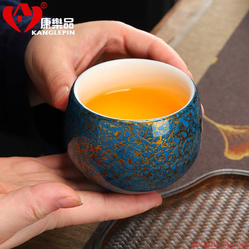 Recreational taste authentic lacquer turtle crack dehua white porcelain by pure manual Chinese lacquer tea cups 185 ml