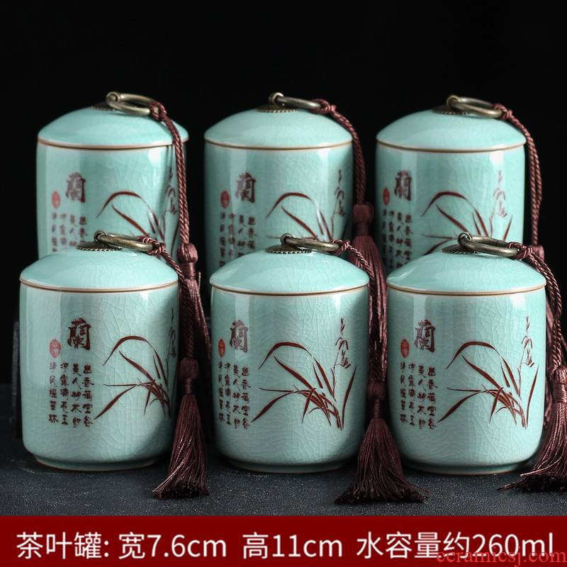 Violet arenaceous seal tea pot small portable store ceramic POTS household moistureproof puer tea boxes gift box