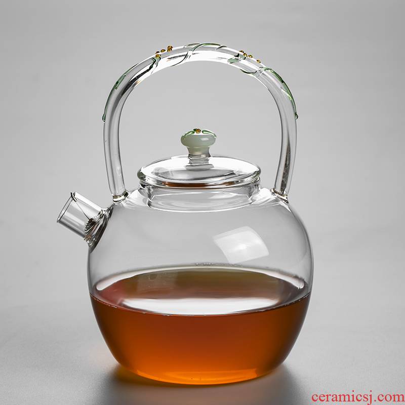 RenXin household electrical TaoLu high temperature resistant filter glass flower pot to boil the teapot tea set kettle pot of girder