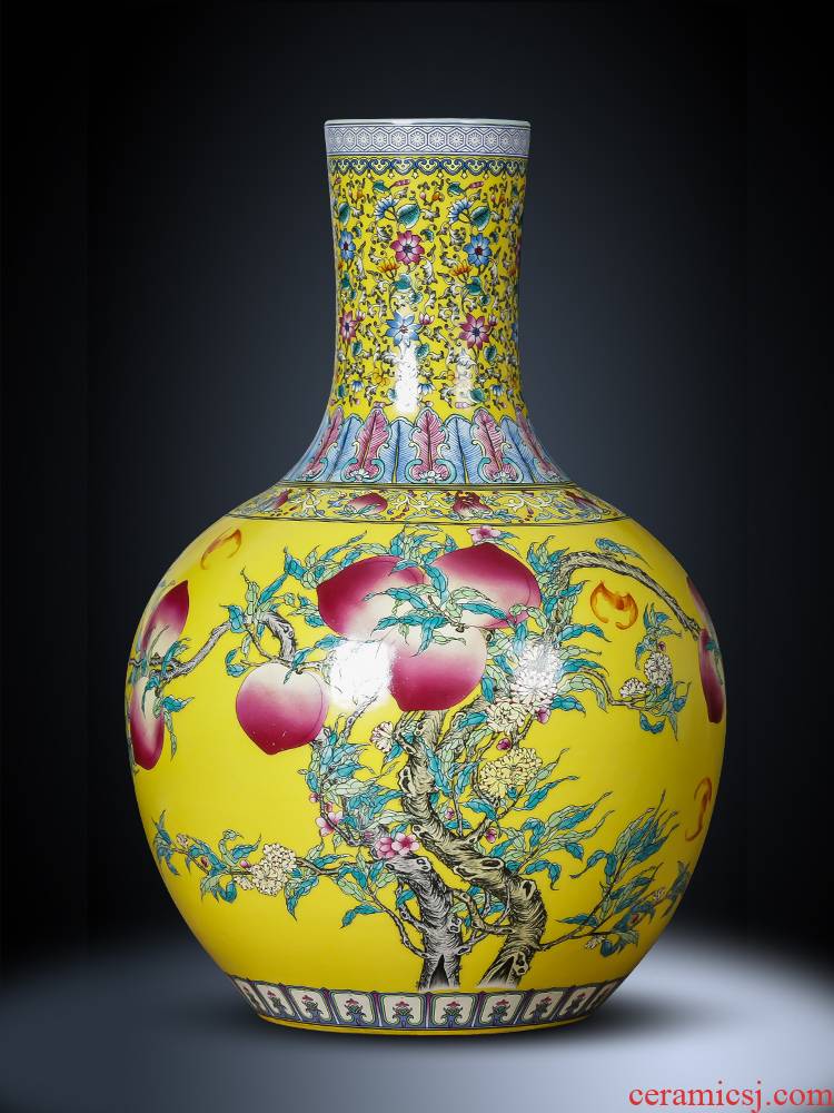 Jingdezhen ceramics vase furnishing articles, the Chinese yellow emperor ancient frame tree mattress in the sitting room porch decoration