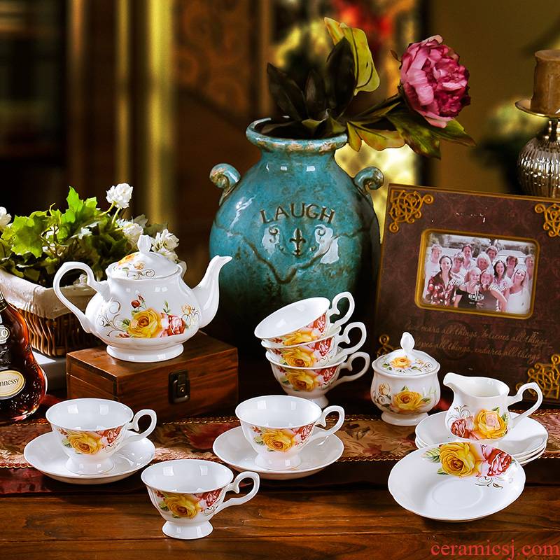 Ceramic European tea set English afternoon tea tea cups of coffee cups of water glass key-2 luxury home