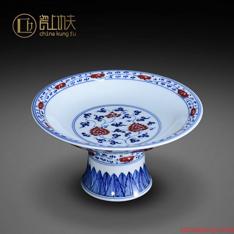 Jingdezhen blue and white youligong hand - made ceramic compote compote snack plate for the fruit bowl before Buddha sitting room home