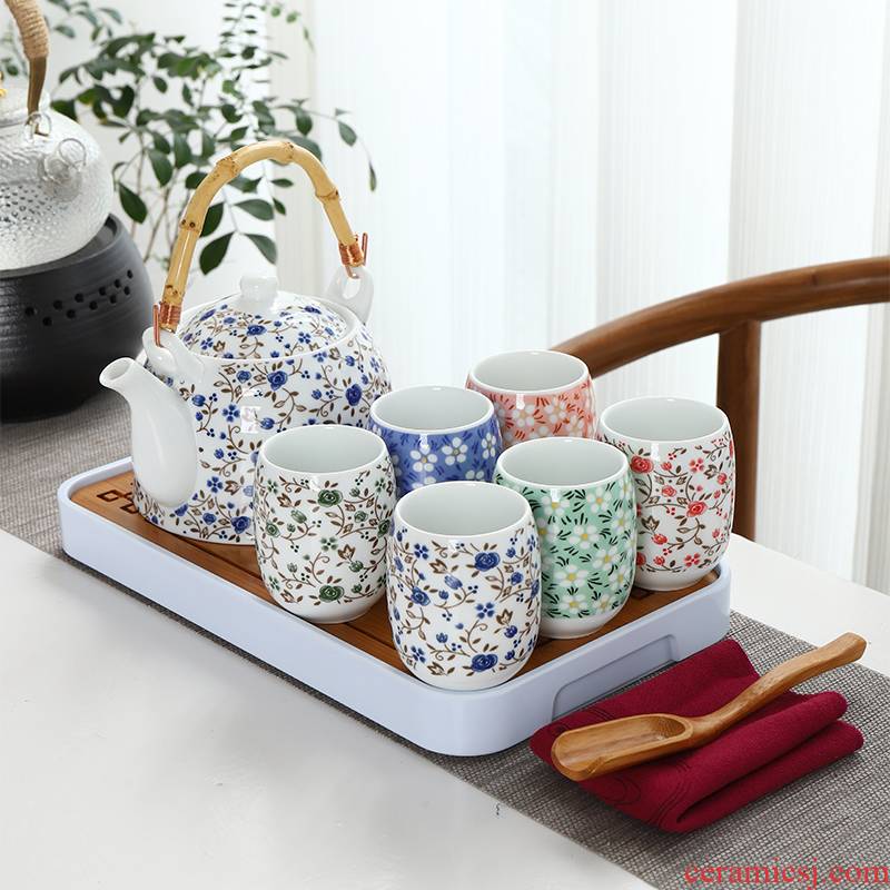Ceramic water with high temperature resistant teapot tea set 1 belt filter girder pot of Chinese style restoring ancient ways of household