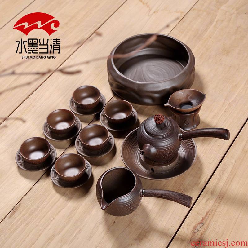 A complete set of kung fu tea sets firewood real ceramic teapot tea tieguanyin simple filter tea home