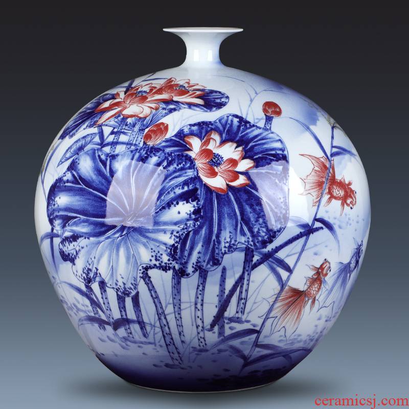 Jingdezhen ceramic vase large hand - made years than pomegranate gift collection villa hotel decoration furnishing articles