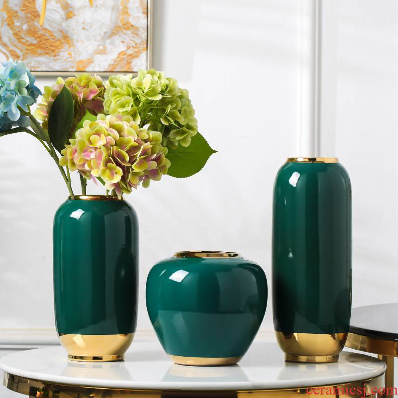 Modern Chinese style simple ceramic vases, flower arranging dried flowers sitting room adornment place to live in a TV cabinet table decoration