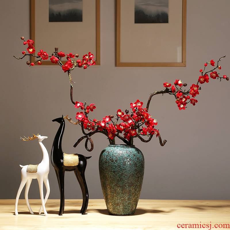 Jingdezhen modern new Chinese checking porcelain ceramic vase TV ark, sitting room porch home furnishing articles