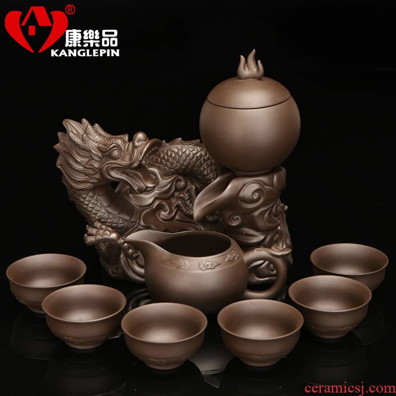 Recreational product creative lazy violet arenaceous kung fu tea set new Chinese ceramic cup teapot mesh simple base